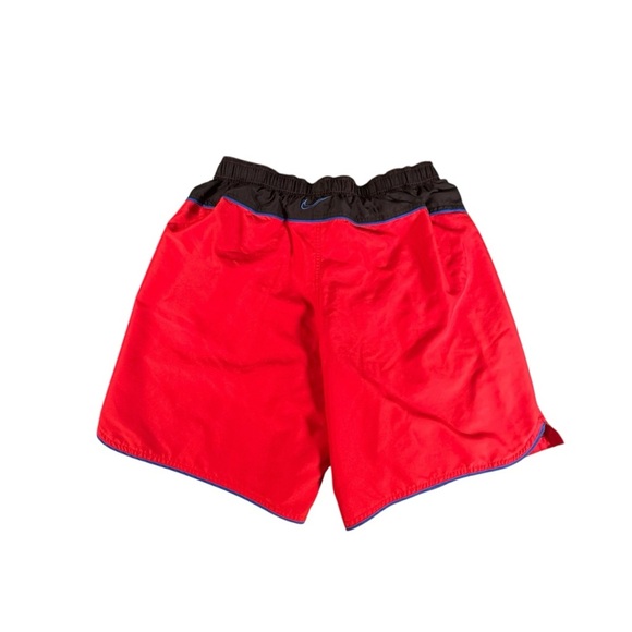Nike Swim Shorts Men's XL Red Black Blue Lined Drawstring Trunks Quick Dry - Picture 9 of 10